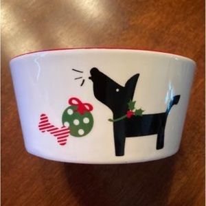 NWOT Christmas dog dish
